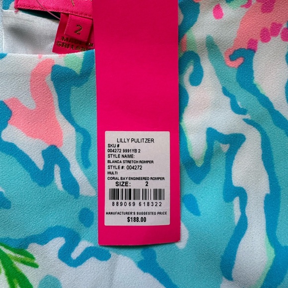 🌟NEW🌟 Lilly Pulitzer Sz 2 coral Bay engineered romper - Picture 9 of 9